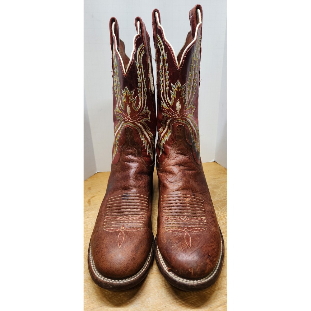 Lucchese 2000 Brown Leather Western Cowboy Boots T5163HD Womens 8.5 B Round Toe